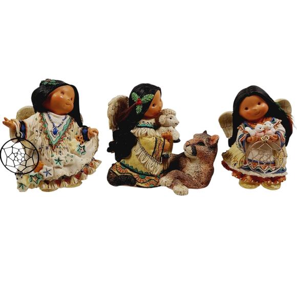 Vtg Friends Of The Feather Figurines Enesco Lot Peace Earth Dream Catcher 1998 - Picture 1 of 16